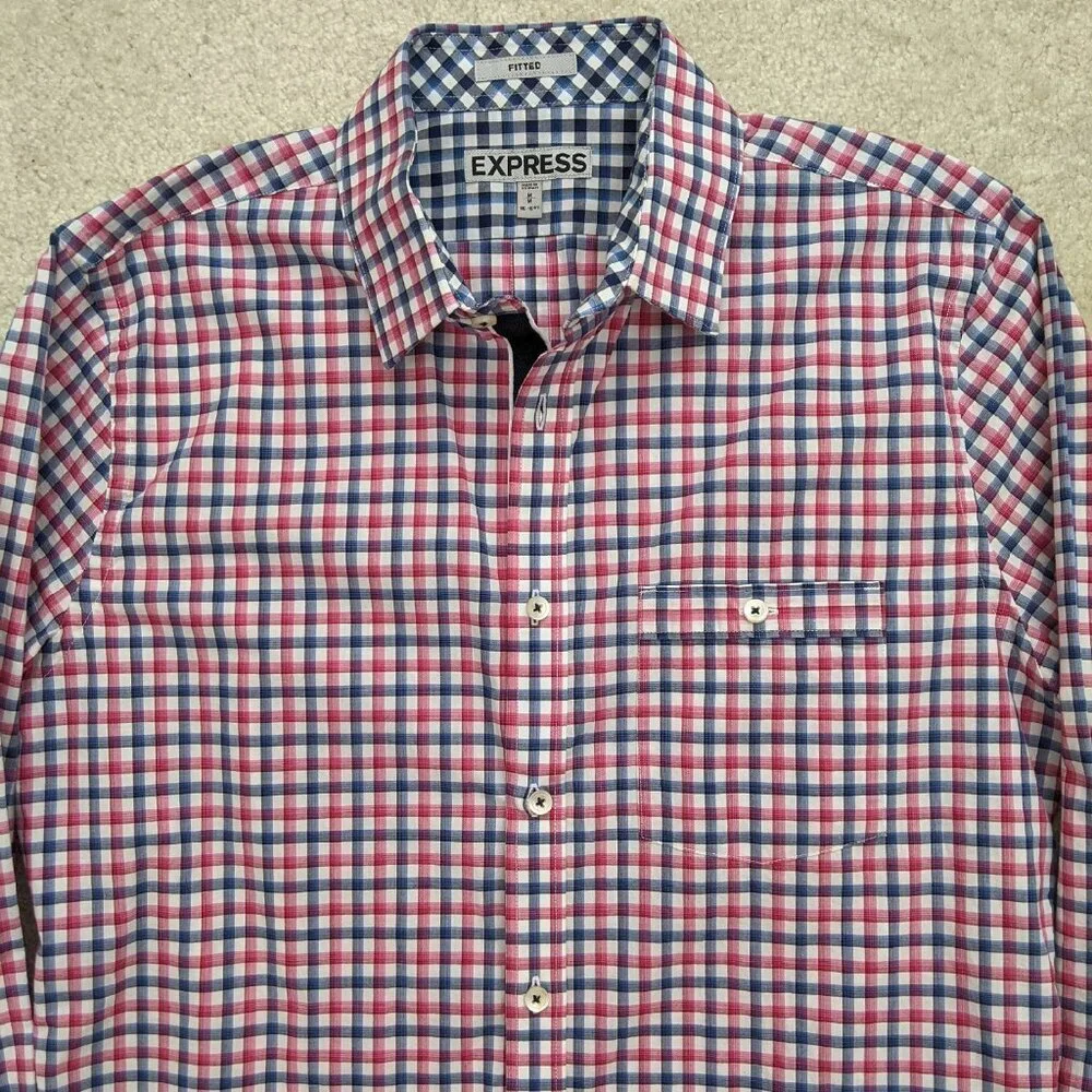 Express shirt size medium red white blue